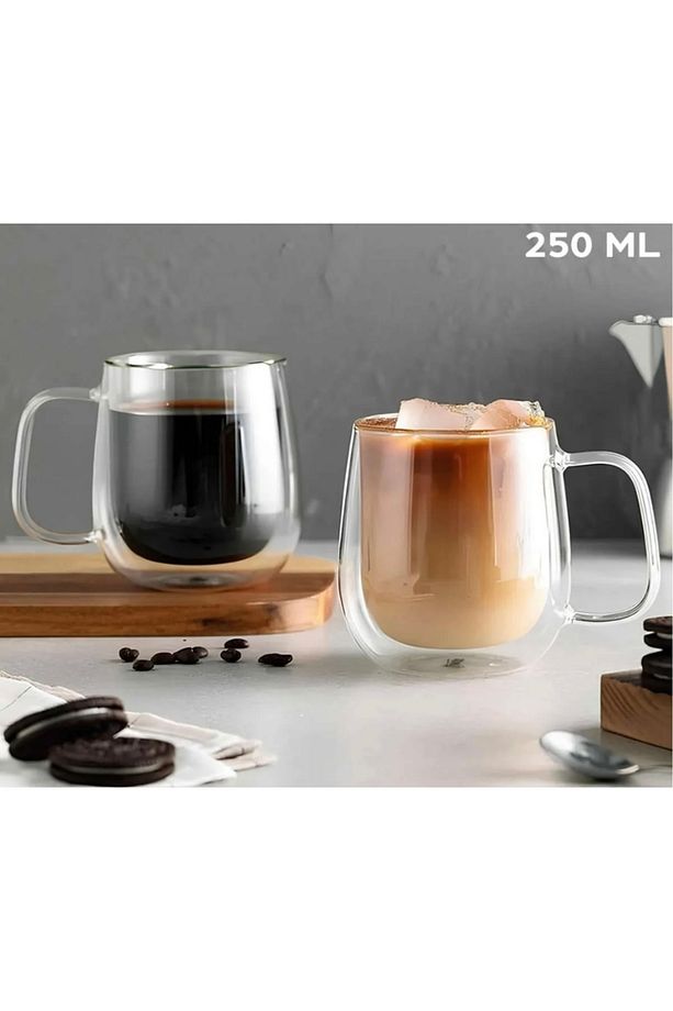 4lü Çift Çidarlı Americano Kahve Bardağı model 250ml - 4