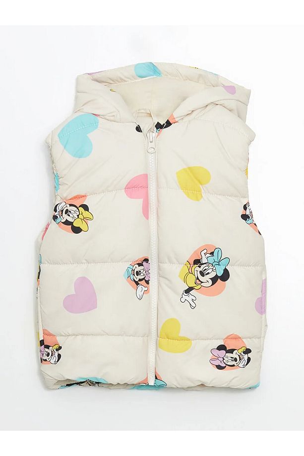 LCW Kids Ekru Minnie Mouse Baskılı Kız Çocuk Şişme Yelek - 1