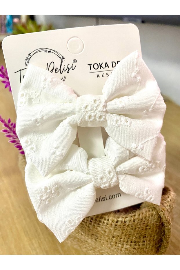Fisto Double Combination White Classic Bowknot Buckle, Designer Buckle, Henna Wedding Invitation Prom Special Occasion Children's Buckle