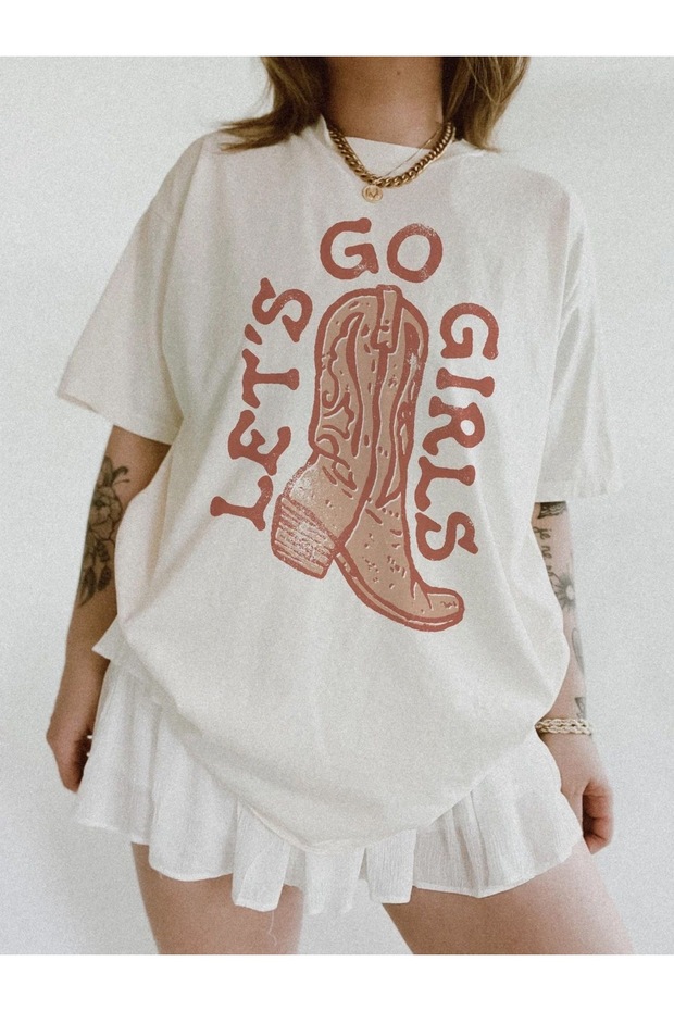 Women's White Self Patterned Crew Neck Oversize Cut T-Shirt