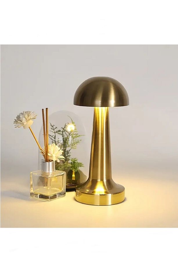 CATA Gold Renk Mantar Model Dimmerli Şarjlı Masa Lambası - 3