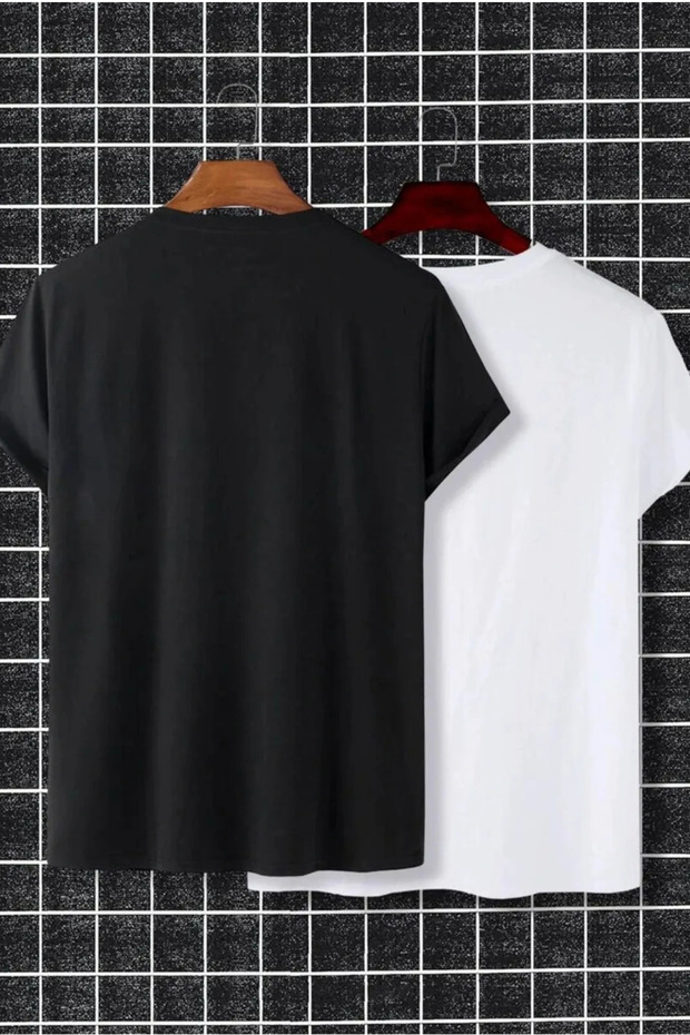 تي شيرت أساسي كبير الحجم مكون من قطعتين - 2