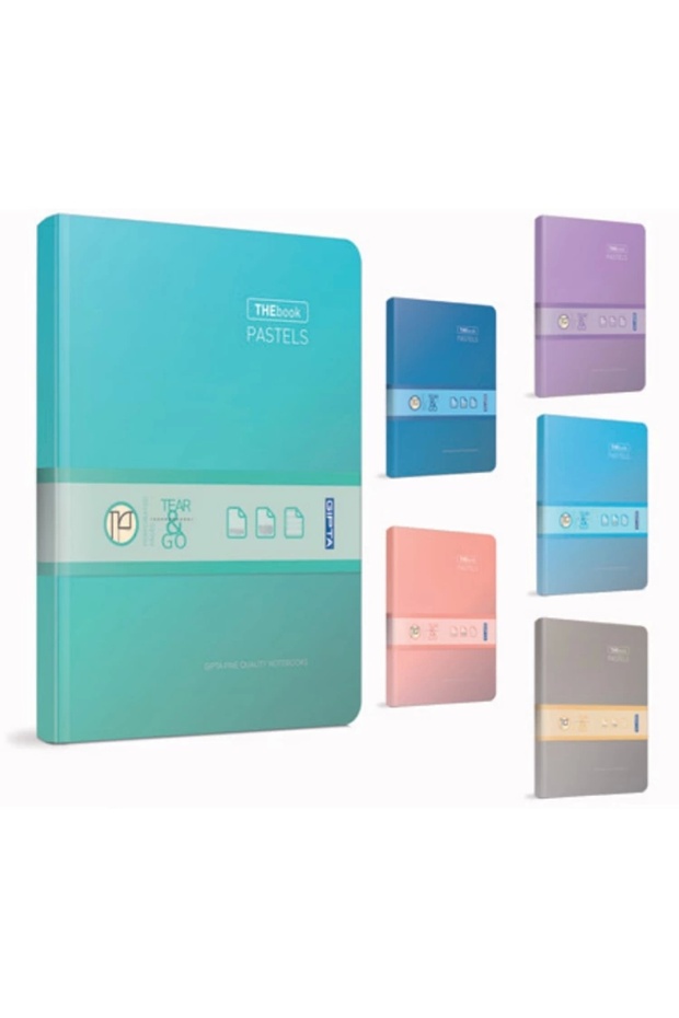 دفتر ملاحظات بغطاء صلب بخيوط الباستيل من Thebook مقاس 20x28 400yp