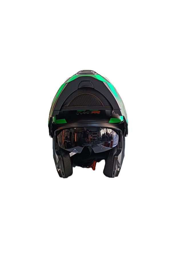 KASK ÇENE AÇILIR VİZÖRLÜ YEŞİL-SİYAH RS2 ECE 2206 BELGELİ L BEDEN - 6