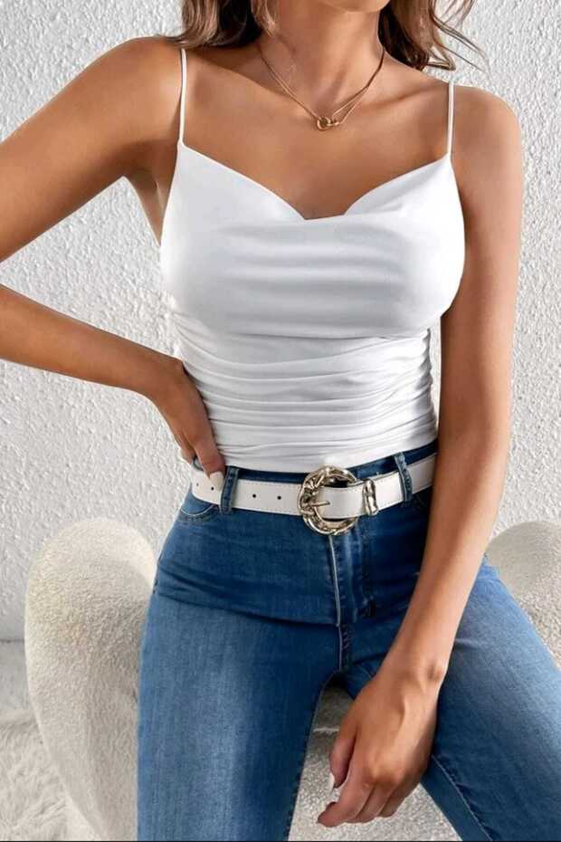 Summer Drawstring Drawstring Blouse - Undershirt Jacket Inside - 1