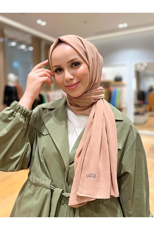 شال شيفون مجعد عصري - ATSKRN-20 - بسكويت