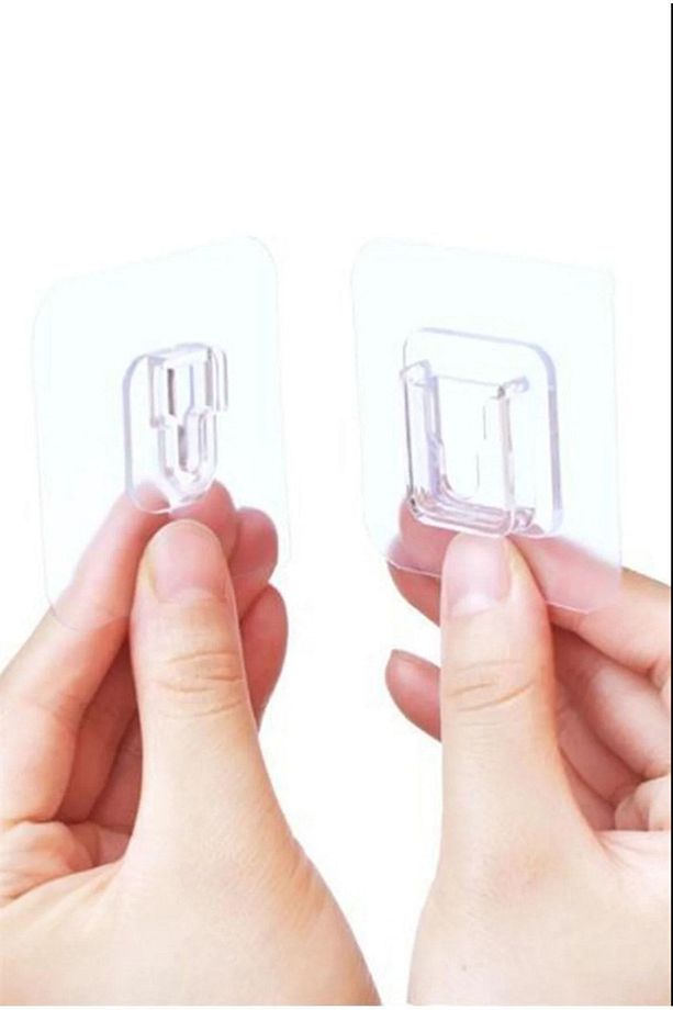 5 Set Eşya Sabitleme Askısı Yapışkanlı Geçmeli Klips Banyo Mutfak Duvar Tablo Saat Aksesuar Askı - 2