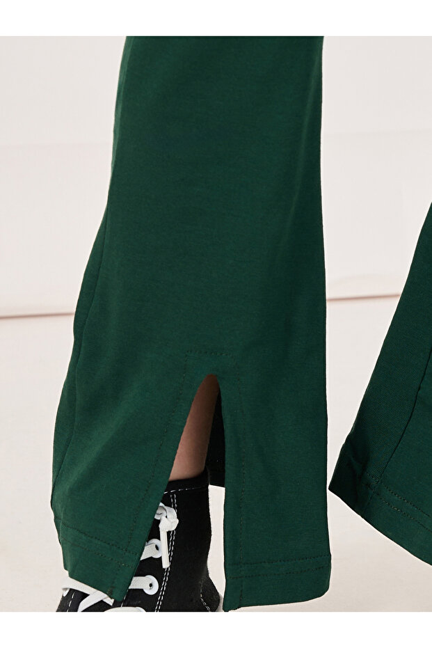 Front Split Detail Solid Leggings - 3