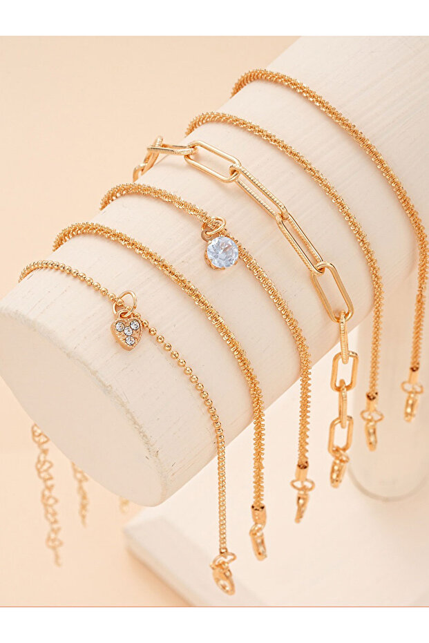 Set of 6 - Link & Drop Bracelets
