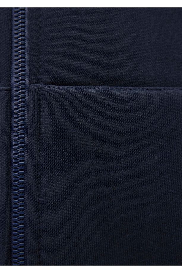 Logolu Kapüşonlu Fermuarlı Lacivert Sweatshirt 066979-70490 - 6