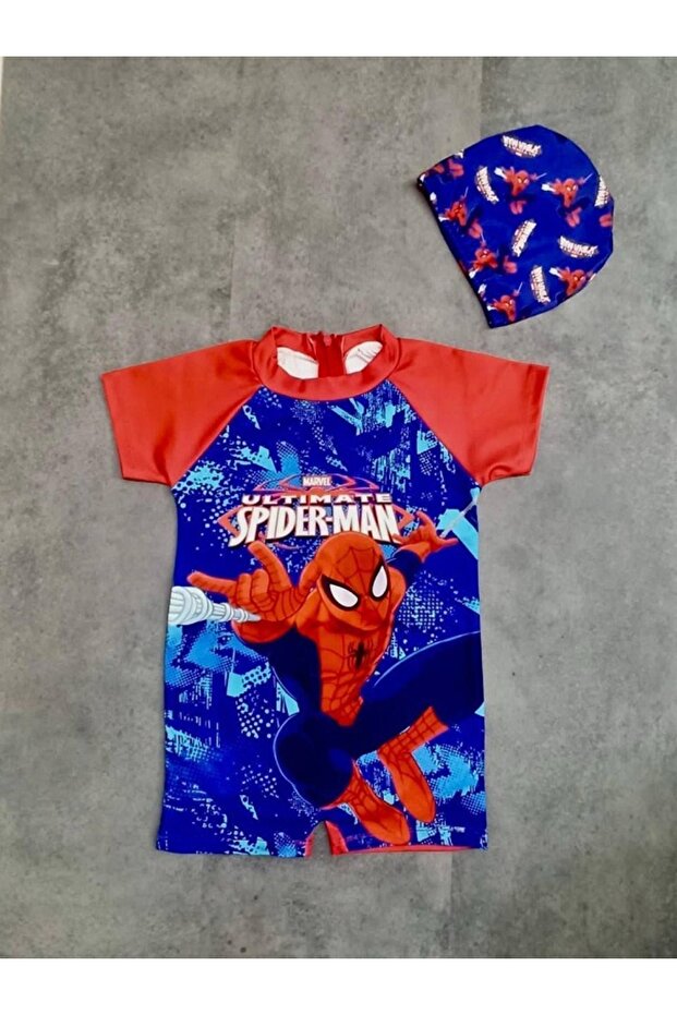 Boys' Swimsuit 2-Piece Boned Printed Themed Zip-Up Jumpsuit Sea Pool Beach Swimsuit