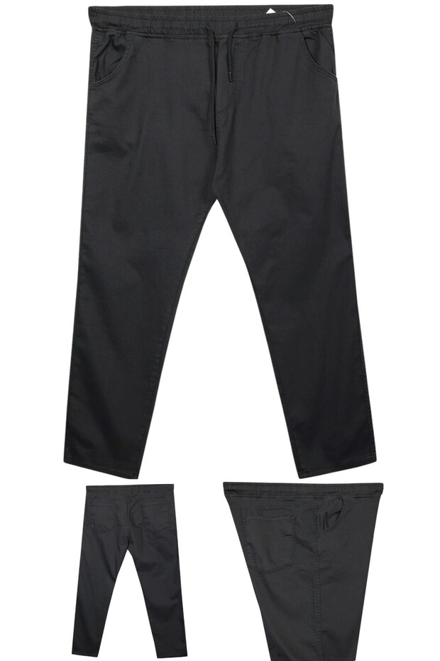 Férfi nagy méretű, fűzős Lycra Pipe Leg farmer nadrág 100-180 kiló között - 1