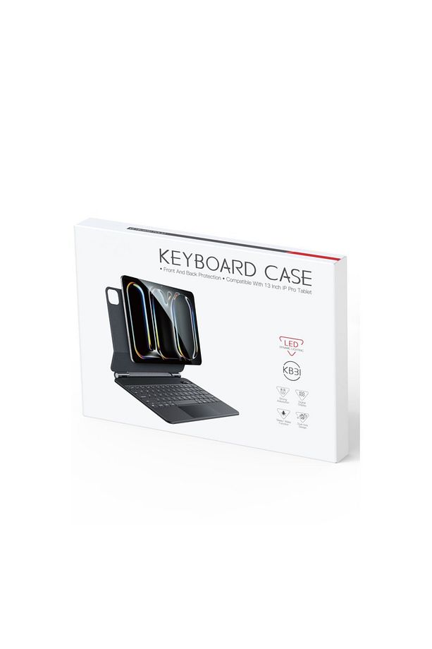 iPad Pro 13 inch (2024) ile Uyumlu Case Magic Keyboard Folio Utra Slim Klavyeli Tablet Kılıfı KB31 - 2