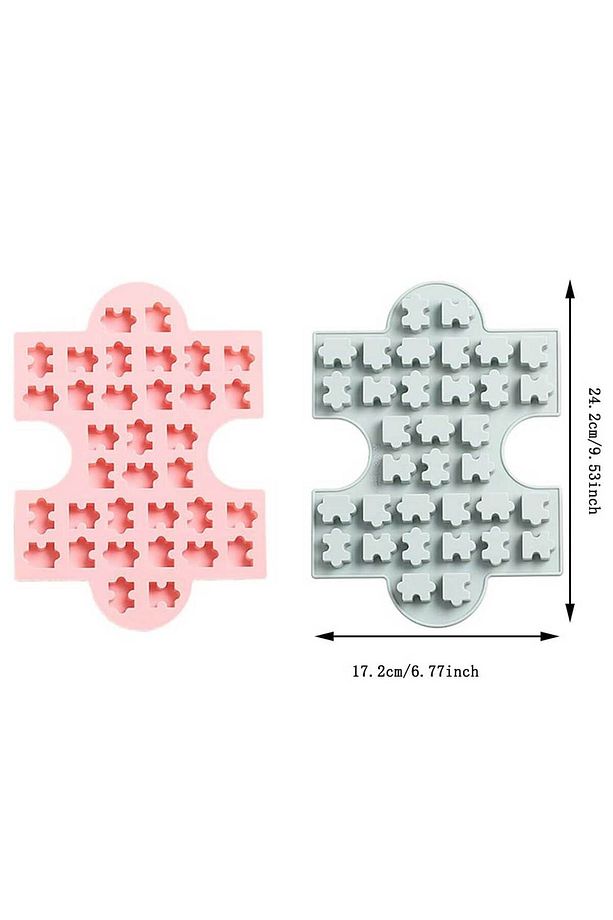 Silikon Kek Kalıp Çikolata Puzzle Şekilli Minik Puzzele Kalıbı Şeker Hamuru Jelibon Kalıbı - 5
