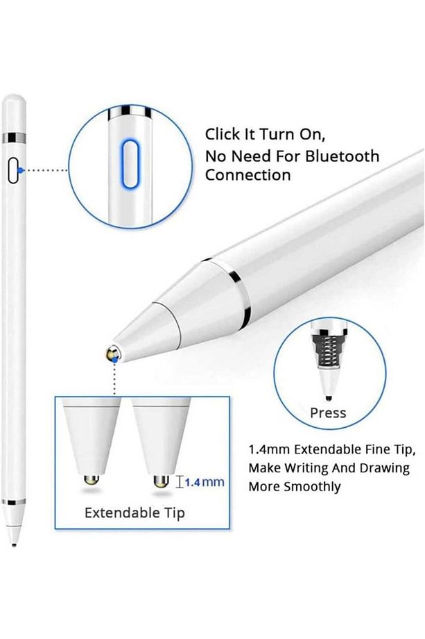 İos Android Windows Uyumlu Çizim Ve Tasarım İçin Dokunmatik Kalem Active Stylus Pen - 4