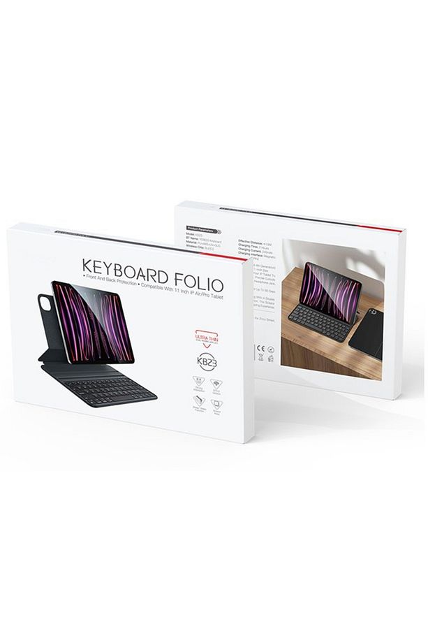 iPad Pro 11 ile Uyumlu (2018-2020 - 2021-2022) Case Folio Utra Slim Klavyeli Tablet Kılıfı KB23 - 2