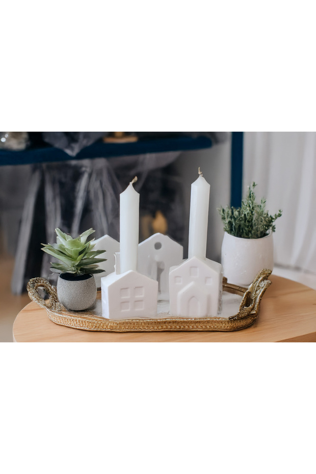 Ev Modeli 2'li Şamdan Mumluk - 4