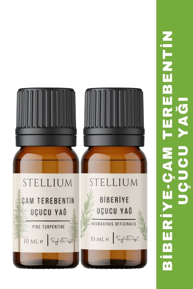 Rosemary Oil 10 ml, Pine Turpentine Oil 10 ml 100% Natural 2-Piece Set