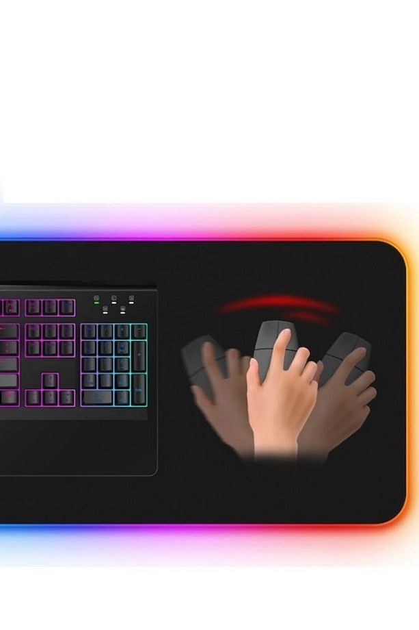 90x40 Rgb Mouse Pad Led Işıklı Speed Yüzey Su Geçirmez Gamepad Baskısız Siyah Renk Gaming Mousepad - 3