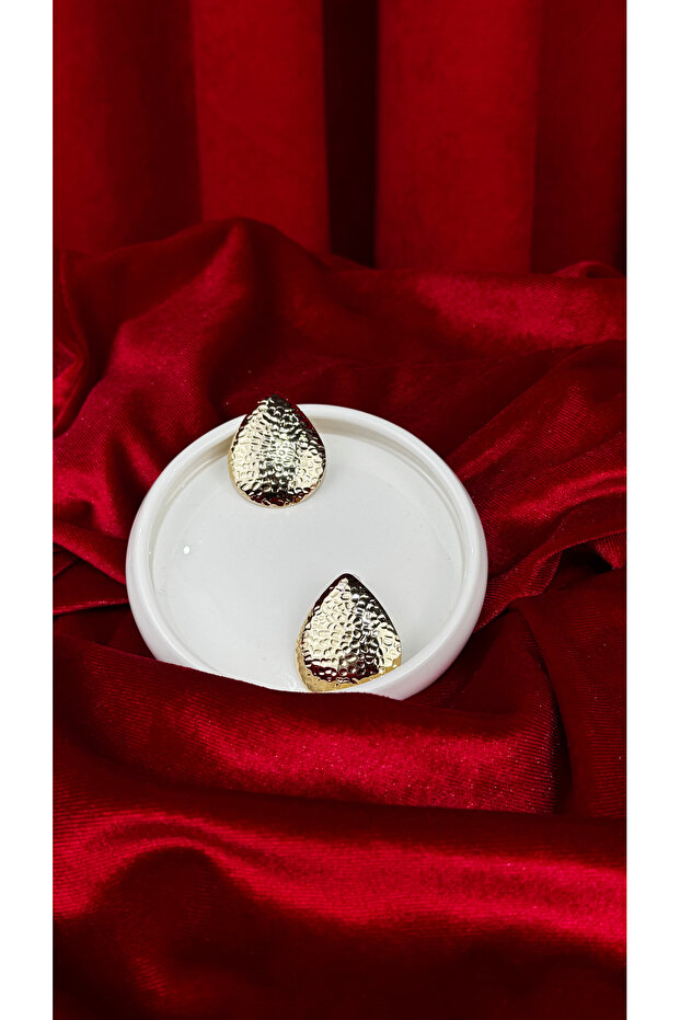 bakır dövme damla küpe gold ve rodyum kaplama 0127 - 3