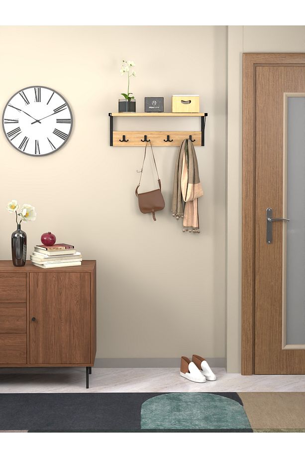 Ludlow Metal Raflı Duvara Monte Elbise Askılığı Portmanto LU18-SM - 3