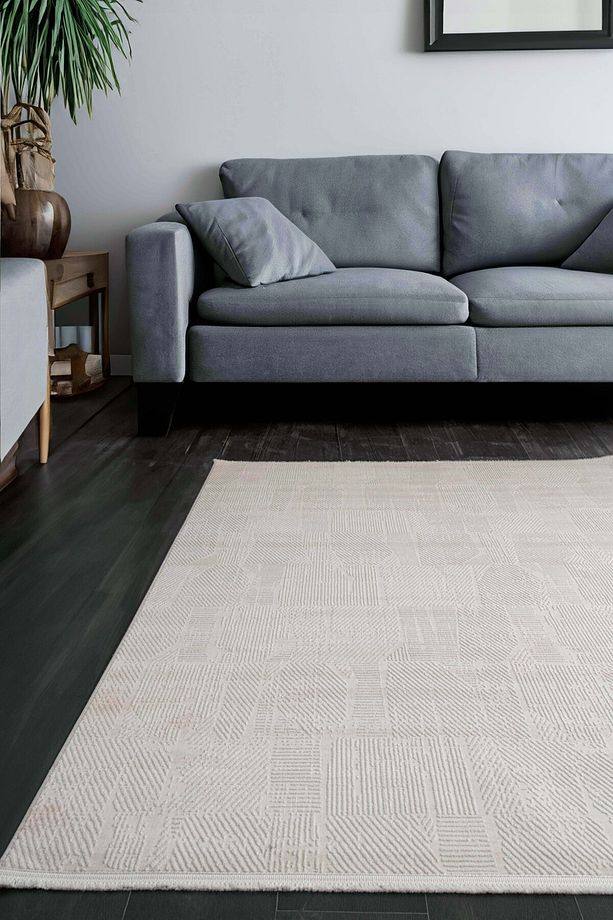 Kadifem KD003 Krem Yumuşak Dokulu Salon Mutfak Koridor Oturma Odası Yolluk Halı Makine Halısı - 8