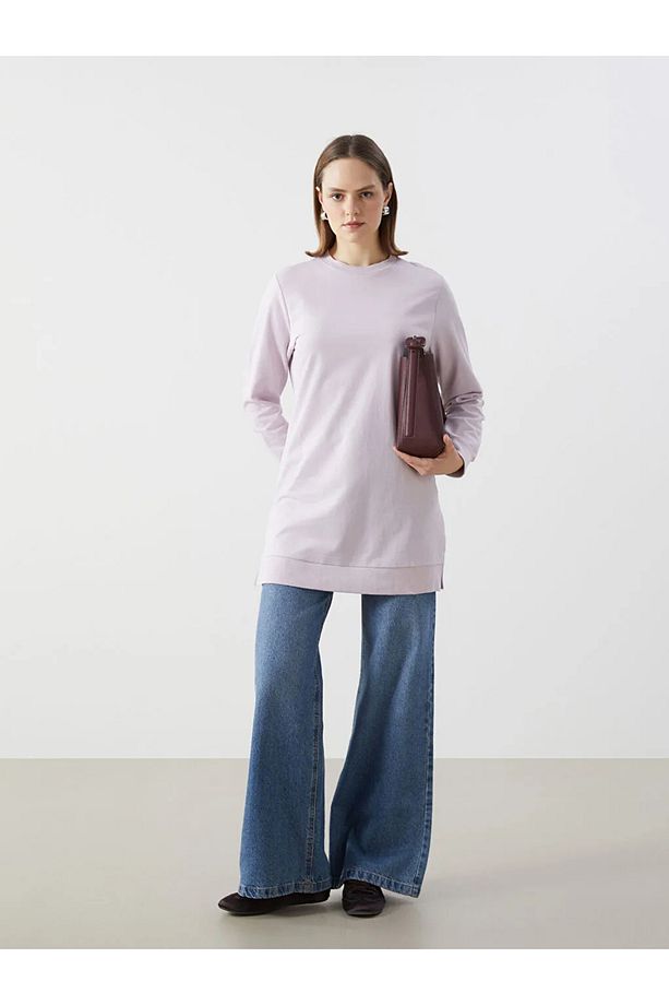 LCW Modest Bisiklet Yaka Kadın Sweatshirt Tunik - 2