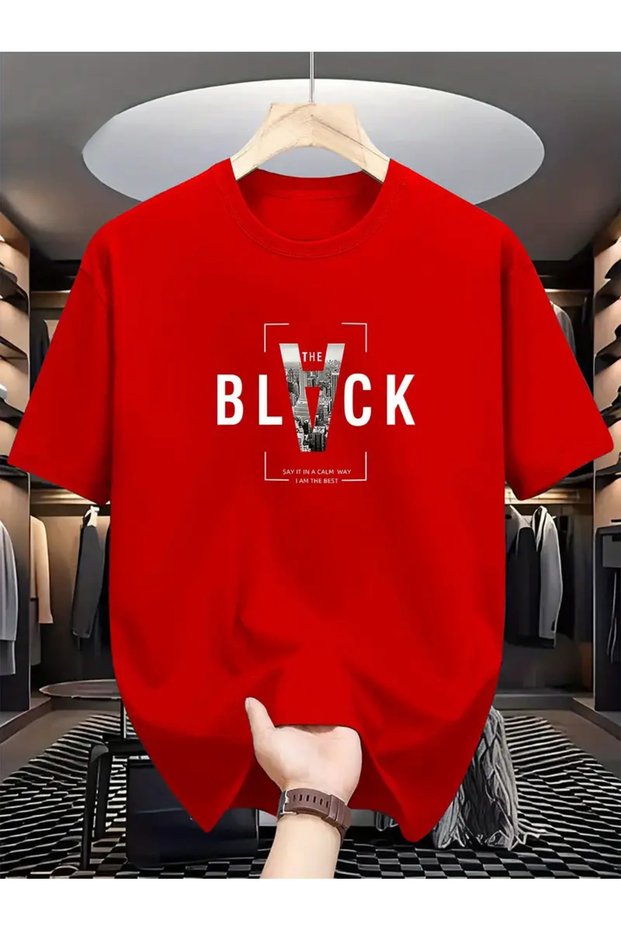 Black Printed Oversize Short Sleeve T-Shirt