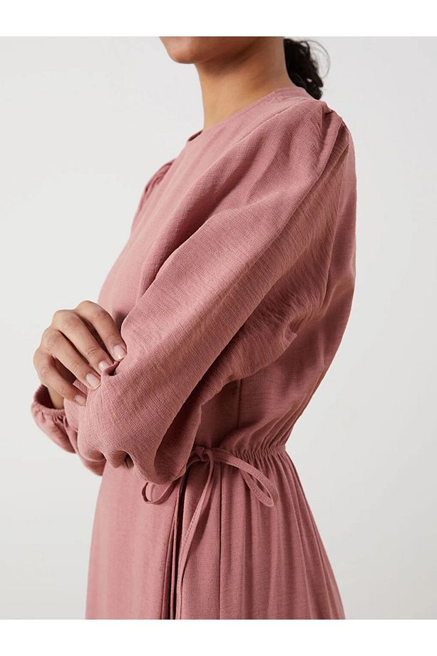 LCW Modest Pembe Bisiklet Yaka Kadın Elbise - 3