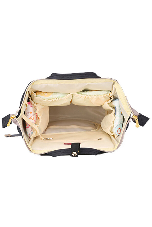 Diaper Bag with USB - Black + Hooks - 5