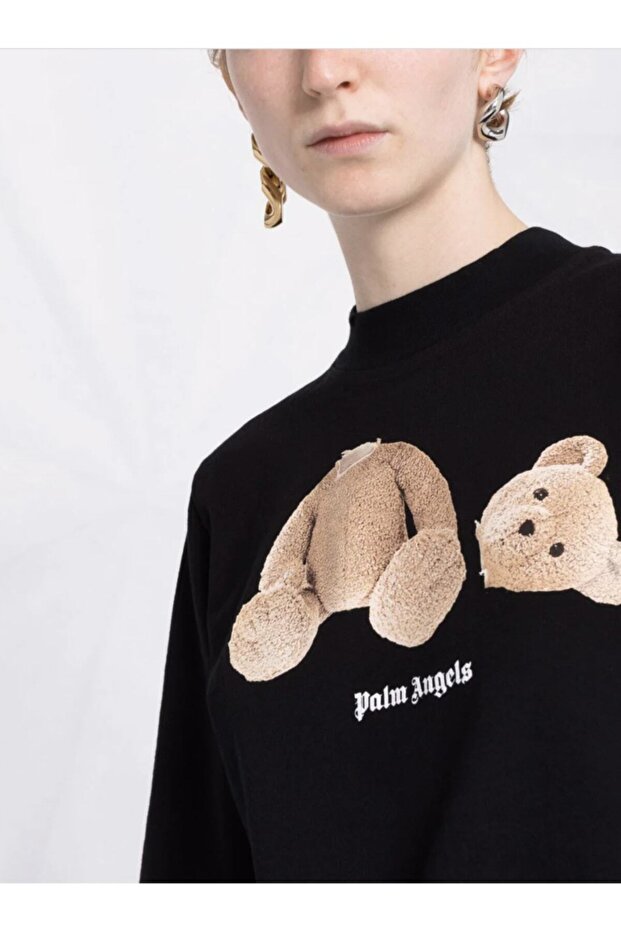 Μπλουζάκι Bear Crop Μαύρο - 2