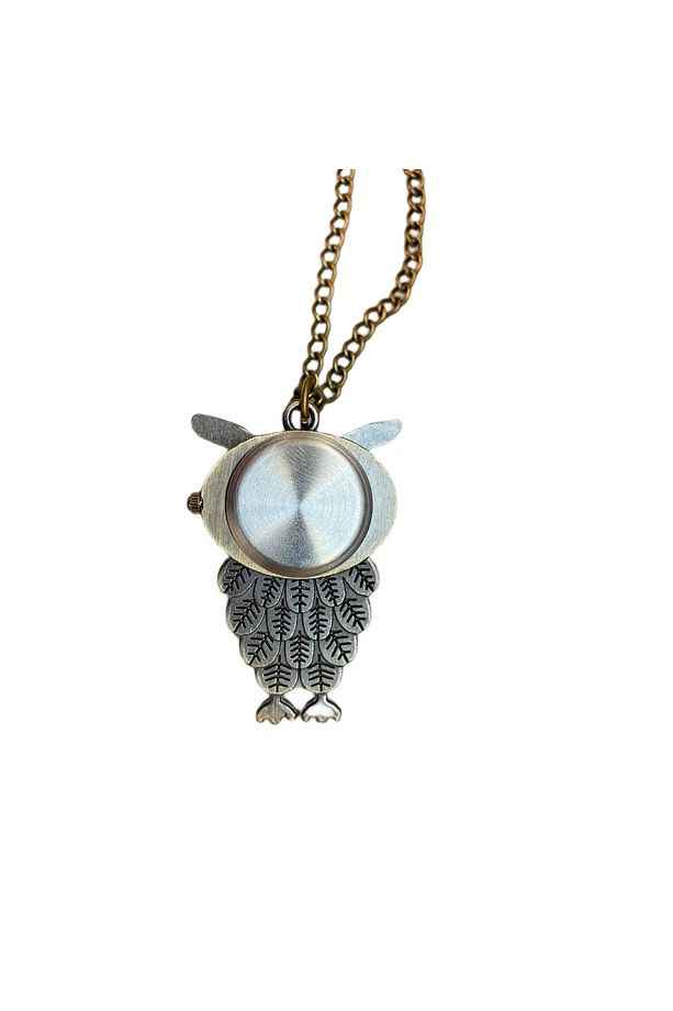 Owl Art Studio Design Baykuş Motifli Köstekli Zincirli Quartz Cep Saati - 3