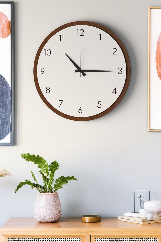 Dekoratif Yeni Modern Regulus Ahşap Duvar Saati 48cm - 6