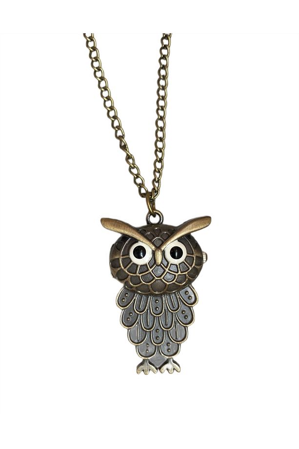 Owl Art Studio Design Baykuş Motifli Köstekli Zincirli Quartz Cep Saati - 5