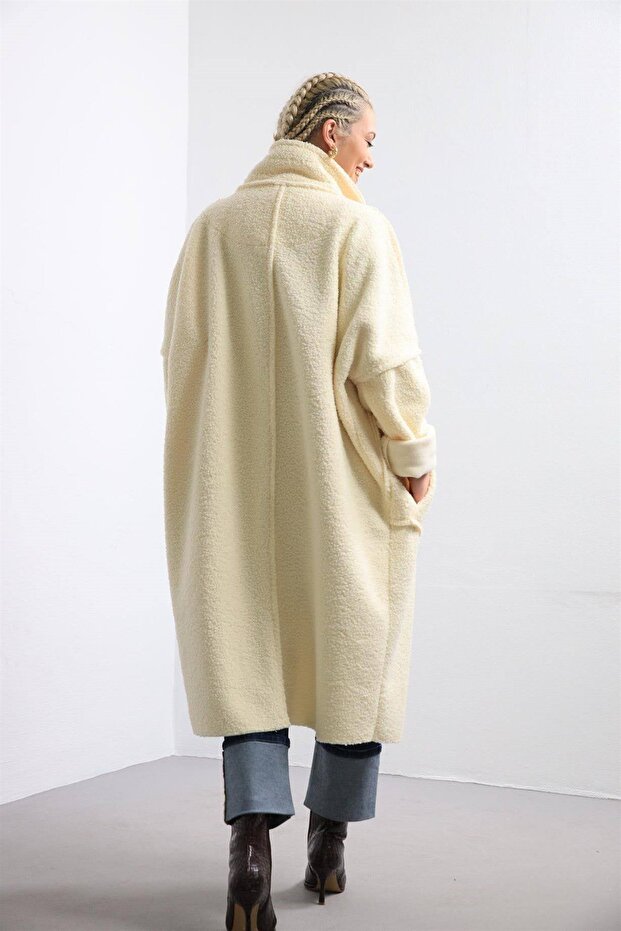 Ekru Oversize Kaban - 6