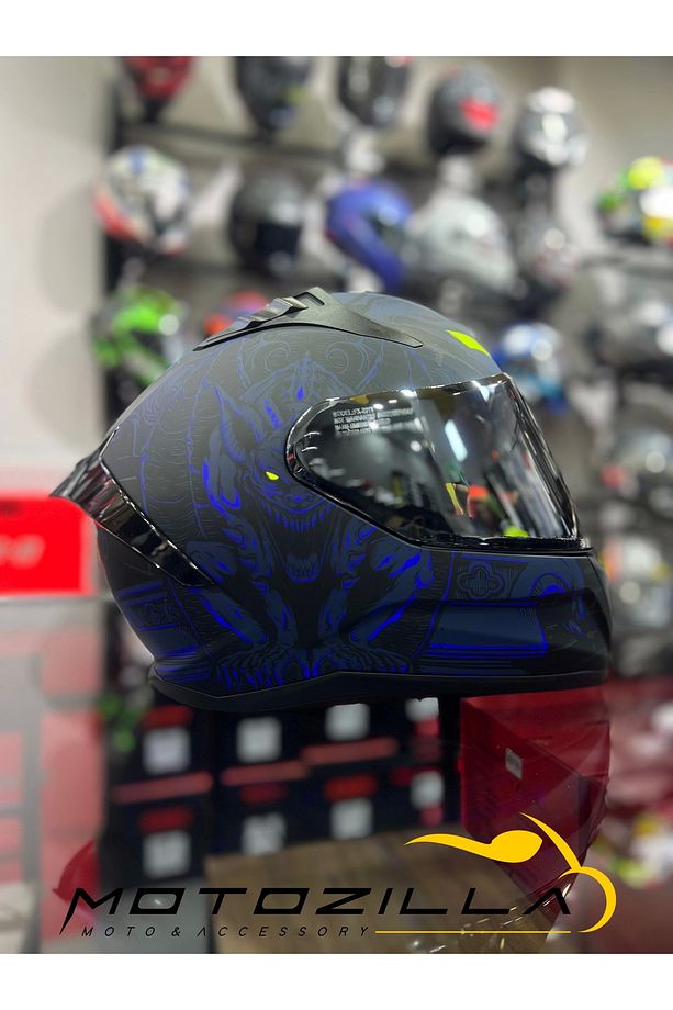 801 Navy Mavi Kapalı Kask Ayna Vizrölü - 1