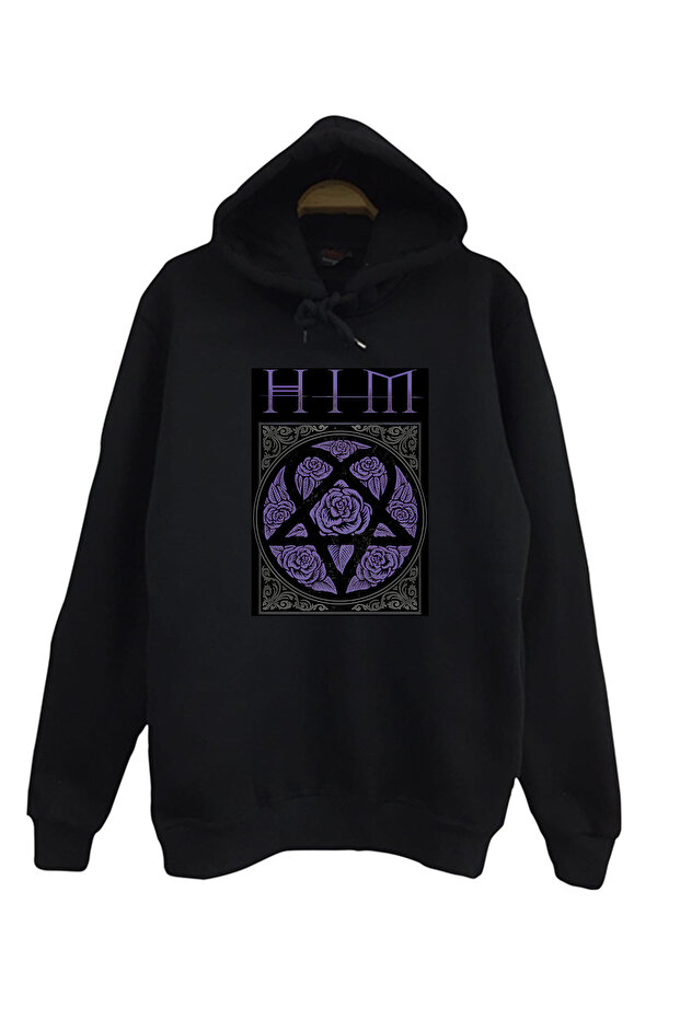 Him Printed Unisex 100% Cotton Black Sweatshirt