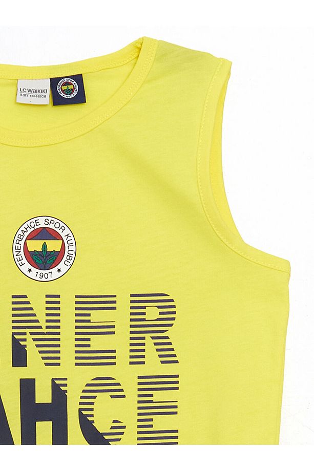 LCW Bisiklet Yaka Fenerbahçe Baskılı Erkek Çocuk Atlet ve Deniz Şortu - 3