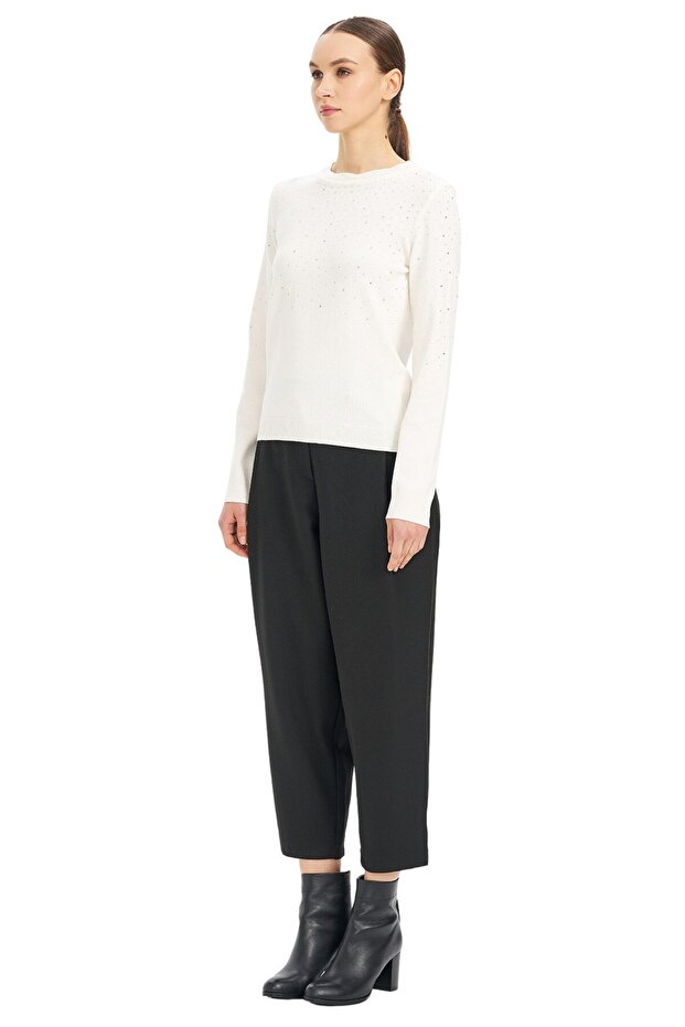 Taş Detaylı Triko Bluz - 2