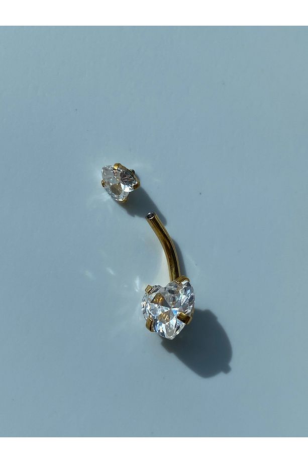 Kalp Çelik Göbek Piercing - 8