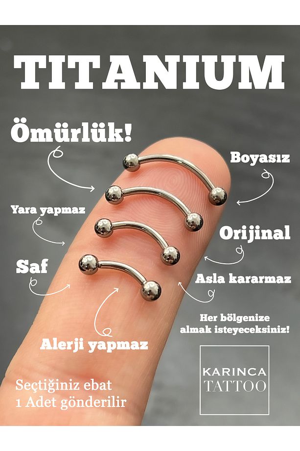 Titanyum Kıkırdak Kulak Tragus Snug Daith Rook Surface Forward Helix Flat Nipple Conch Kaş Piercing - 4