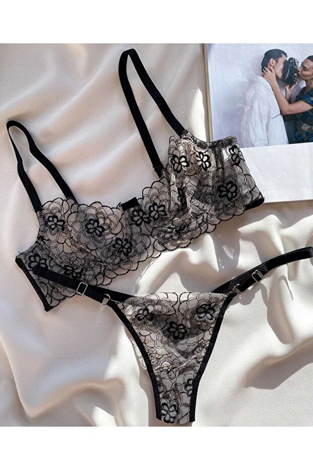 Siyah şeffaf brode - 1