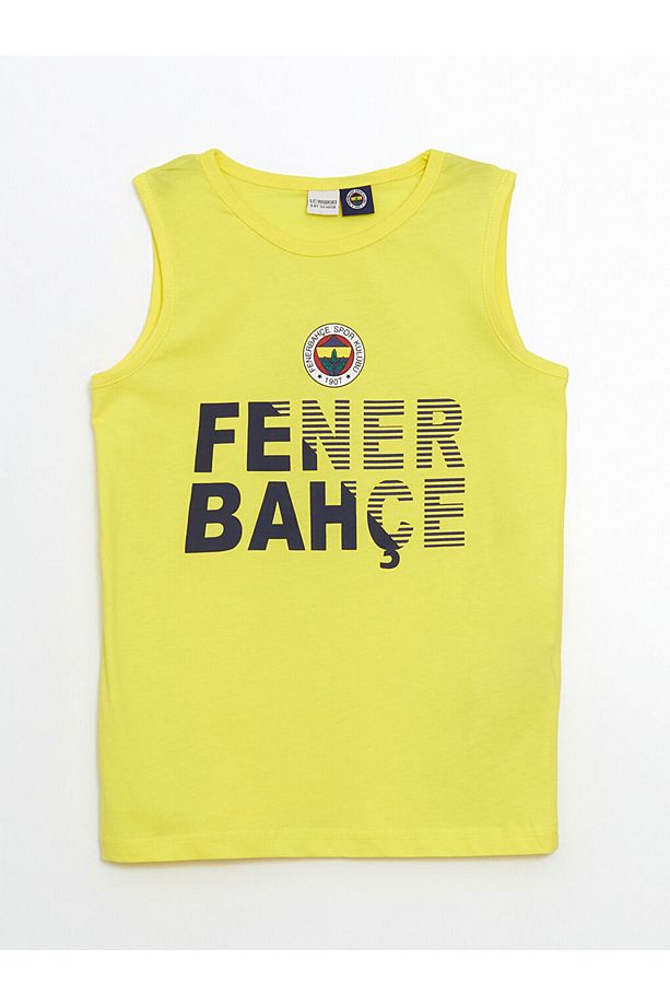 LCW Bisiklet Yaka Fenerbahçe Baskılı Erkek Çocuk Atlet ve Deniz Şortu - 2