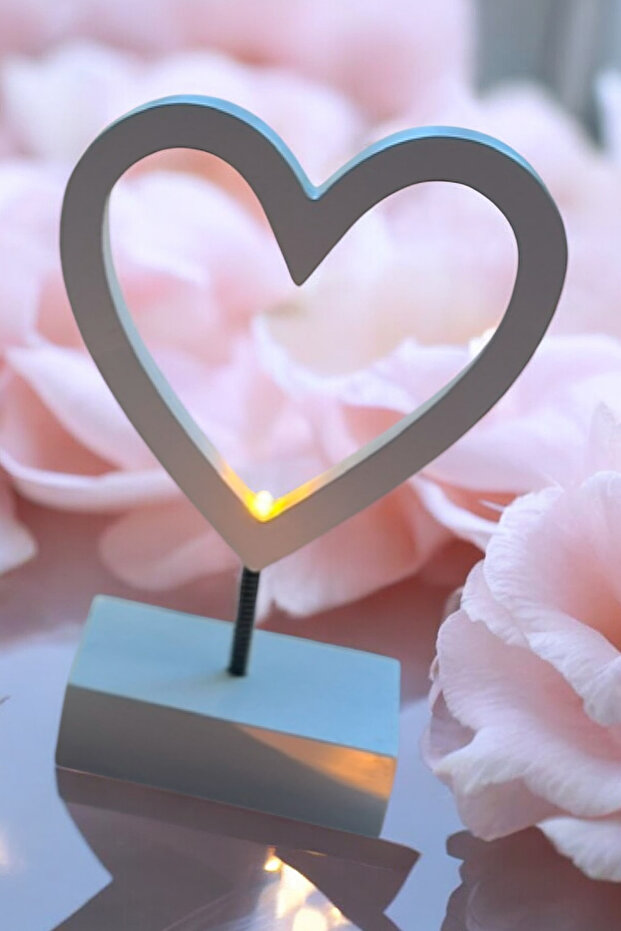 Kalp Ledli Dekor Masa Lambası - 3