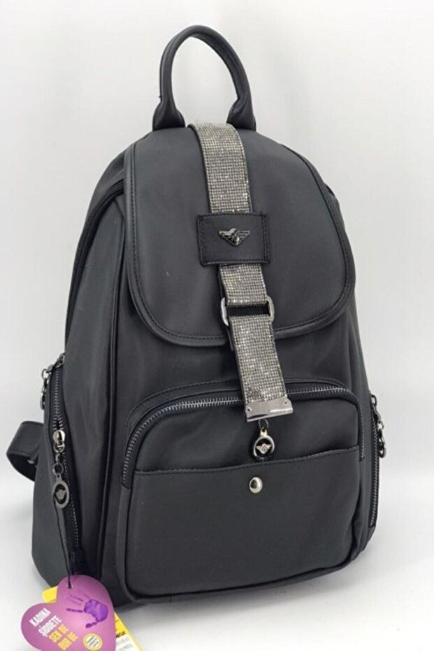 Kadın Siyah Sırt Çantası - 5