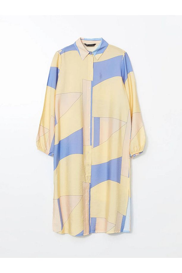 LCW Modest Sarı Desenli Kadın Gömlek Tunik - 1