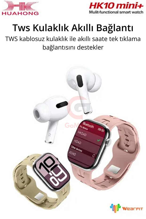 HK 10 Mini Plus 41mm Amoled Ekranlı Akıllı Saat 3 Kordonlu - 2