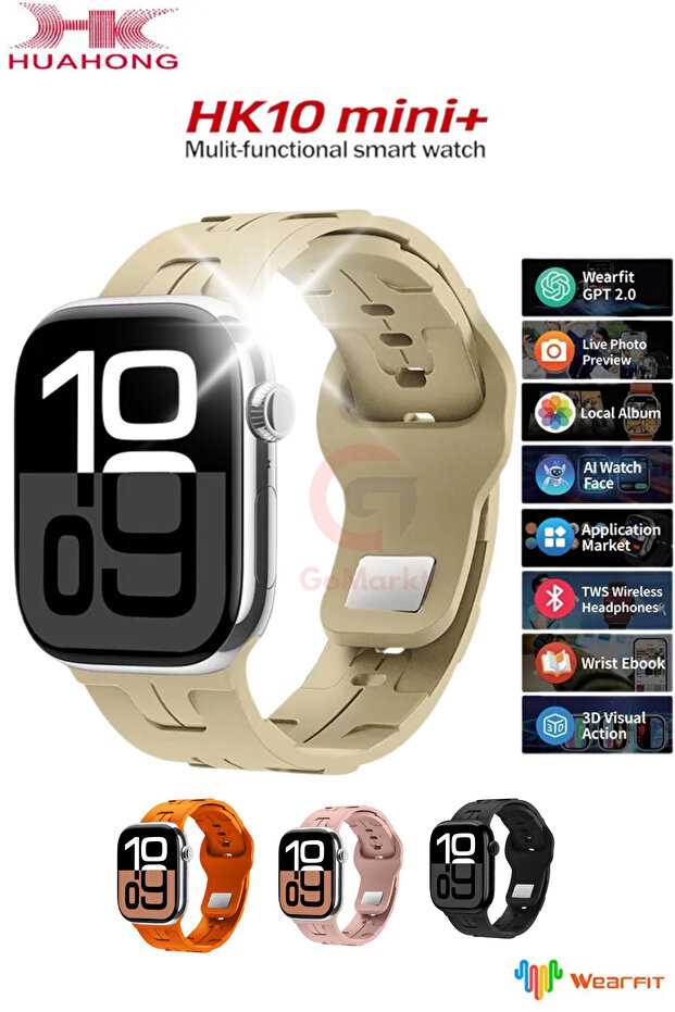HK 10 Mini Plus 41mm Amoled Ekranlı Akıllı Saat 3 Kordonlu - 7