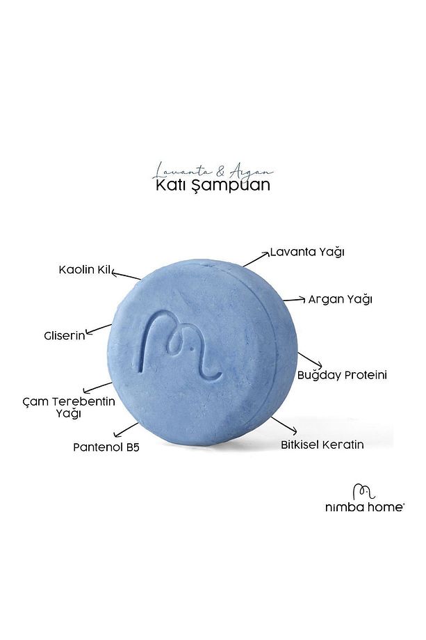 Lavanta & Argan Katı Şampuan 120 Gr, Bitkisel, %100 Doğal El Yapımı - 3