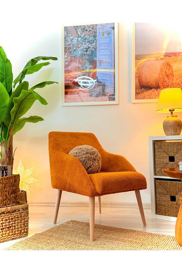 Relax Berjer Ahşap Ayaklı Turuncu (kiremit) Rengi Berjer Koltuk - 2